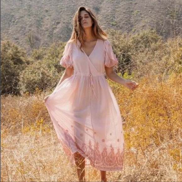 🚨 S O L D 🚨 Rare Christy dawn embroidered petal pink dahlia dress small - Picture 17 of 17